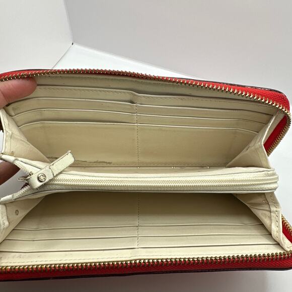 KATE SPADE New York Red Neda Bridge Place Zip Around Wallet - Picture 9 of 10